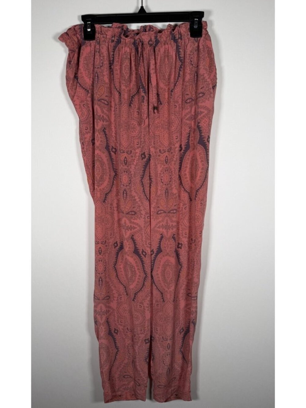 Vintage Y2K GYPSY 05 red black bandana paisley 100% silk California pants L